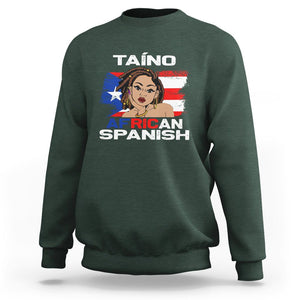 Puerto Rico Hispanic Heritage Sweatshirt Taino African Spanish Roots TS02 Dark Forest Green Printyourwear