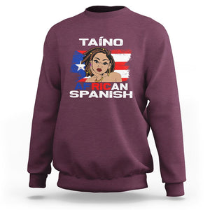 Puerto Rico Hispanic Heritage Sweatshirt Taino African Spanish Roots TS02 Maroon Printyourwear