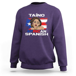 Puerto Rico Hispanic Heritage Sweatshirt Taino African Spanish Roots TS02 Purple Printyourwear