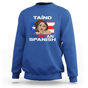 Puerto Rico Hispanic Heritage Sweatshirt Taino African Spanish Roots TS02 Royal Blue Printyourwear