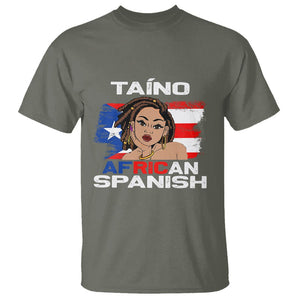 Puerto Rico Hispanic Heritage T Shirt Taino African Spanish Roots TS02 Military Green Printyourwear