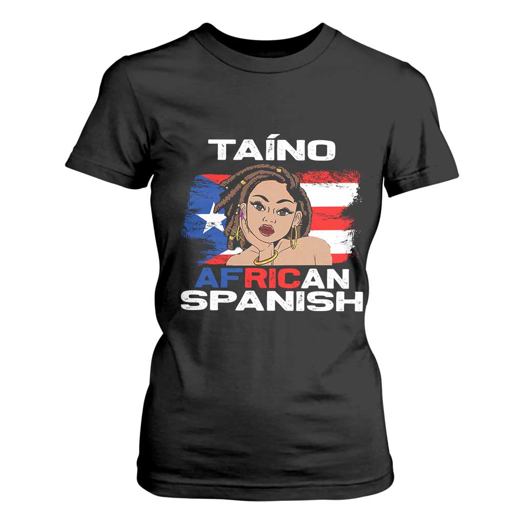 Afro Puerto Rico Hispanic Heritage T Shirt For Women Taino African Spanish Roots TS02 Black Print Your Wear