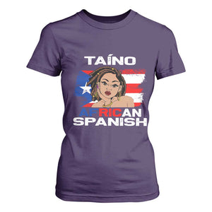 Afro Puerto Rico Hispanic Heritage T Shirt For Women Taino African Spanish Roots TS02 Purple Print Your Wear