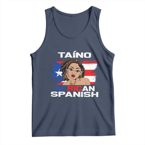 Afro Puerto Rico Hispanic Heritage Tank Top Taino African Spanish Roots TS02 Navy Print Your Wear