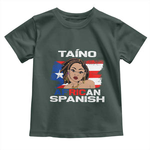 Afro Puerto Rico Hispanic Heritage Toddler T Shirt Taino African Spanish Roots TS02 Dark Forest Green Print Your Wear