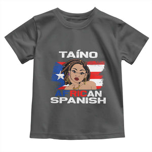 Afro Puerto Rico Hispanic Heritage Toddler T Shirt Taino African Spanish Roots TS02 Dark Heather Print Your Wear