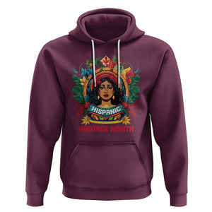 Hispanic Heritage Month Hoodie Proud Hispanic Woman Latino TS02 Maroon Printyourwear