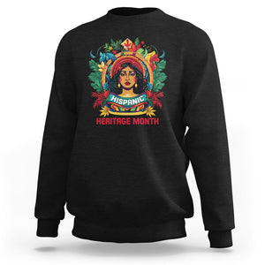 Hispanic Heritage Month Sweatshirt Proud Hispanic Woman Latino TS02 Black Printyourwear