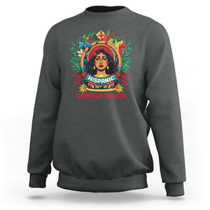 Hispanic Heritage Month Sweatshirt Proud Hispanic Woman Latino TS02 Dark Heather Printyourwear