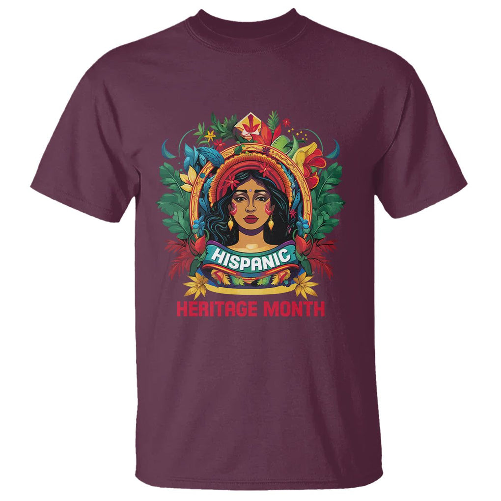 Hispanic Heritage Month T Shirt Proud Hispanic Woman Latino TS02 Maroon Printyourwear