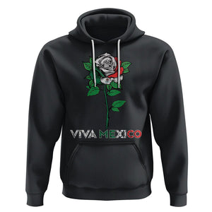 Mexican Independence Day Hoodie Viva Mexico Flag Rose Latino Hispanic Pride TS02 Black Printyourwear