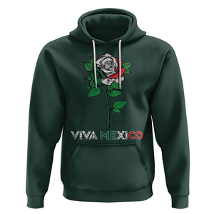 Mexican Independence Day Hoodie Viva Mexico Flag Rose Latino Hispanic Pride TS02 Dark Forest Green Printyourwear