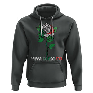 Mexican Independence Day Hoodie Viva Mexico Flag Rose Latino Hispanic Pride TS02 Dark Heather Printyourwear