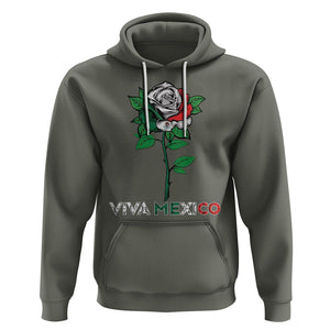 Mexican Independence Day Hoodie Viva Mexico Flag Rose Latino Hispanic Pride TS02 Military Green Printyourwear