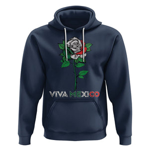 Mexican Independence Day Hoodie Viva Mexico Flag Rose Latino Hispanic Pride TS02 Navy Printyourwear