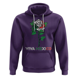 Mexican Independence Day Hoodie Viva Mexico Flag Rose Latino Hispanic Pride TS02 Purple Printyourwear