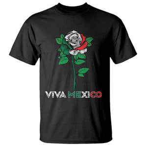 Mexican Independence Day T Shirt Viva Mexico Flag Rose Latino Hispanic Pride TS02 Black Printyourwear