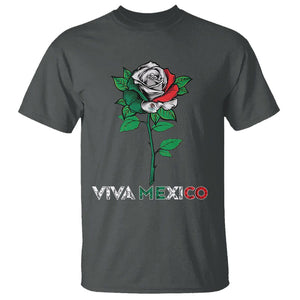 Mexican Independence Day T Shirt Viva Mexico Flag Rose Latino Hispanic Pride TS02 Dark Heather Printyourwear