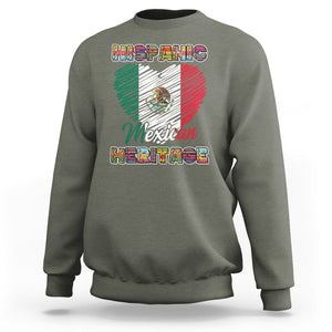 Hispanic Mexican Heritage Sweatshirt Mexico Flag Latina Pride TS02 Military Green Printyourwear