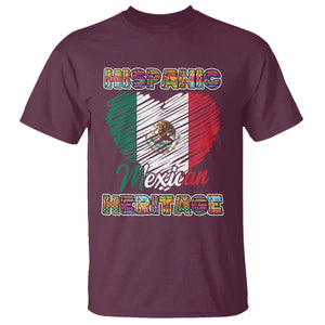 Hispanic Mexican Heritage T Shirt Mexico Flag Latina Pride TS02 Maroon Printyourwear