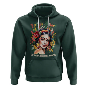 Hispanic Heritage Month Hoodie Mexican Latina Power Flowers TS02 Dark Forest Green Printyourwear