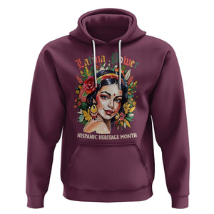 Hispanic Heritage Month Hoodie Mexican Latina Power Flowers TS02 Maroon Printyourwear