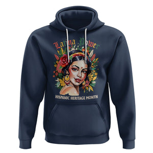 Hispanic Heritage Month Hoodie Mexican Latina Power Flowers TS02 Navy Printyourwear