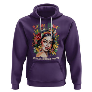 Hispanic Heritage Month Hoodie Mexican Latina Power Flowers TS02 Purple Printyourwear