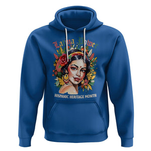 Hispanic Heritage Month Hoodie Mexican Latina Power Flowers TS02 Royal Blue Printyourwear