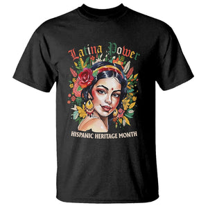 Hispanic Heritage Month T Shirt Mexican Latina Power Flowers TS02 Black Printyourwear