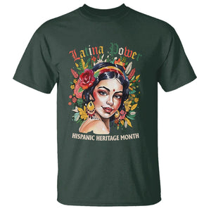 Hispanic Heritage Month T Shirt Mexican Latina Power Flowers TS02 Dark Forest Green Printyourwear