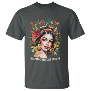 Hispanic Heritage Month T Shirt Mexican Latina Power Flowers TS02 Dark Heather Printyourwear