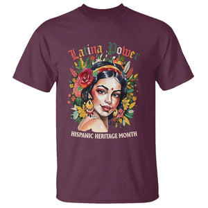 Hispanic Heritage Month T Shirt Mexican Latina Power Flowers TS02 Maroon Printyourwear