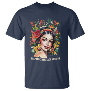 Hispanic Heritage Month T Shirt Mexican Latina Power Flowers TS02 Navy Printyourwear