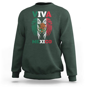 Hispanic Heritage Month Mexico Sweatshirt Viva Mexico Mexican Flag TS02 Dark Forest Green Printyourwear