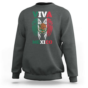 Hispanic Heritage Month Mexico Sweatshirt Viva Mexico Mexican Flag TS02 Dark Heather Printyourwear