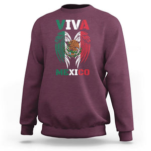 Hispanic Heritage Month Mexico Sweatshirt Viva Mexico Mexican Flag TS02 Maroon Printyourwear