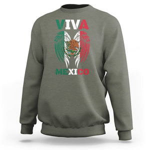 Hispanic Heritage Month Mexico Sweatshirt Viva Mexico Mexican Flag TS02 Military Green Printyourwear