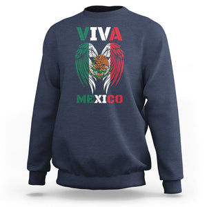 Hispanic Heritage Month Mexico Sweatshirt Viva Mexico Mexican Flag TS02 Navy Printyourwear