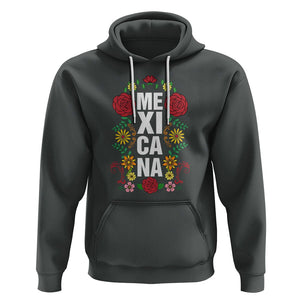 Hispanic Heritage Month Mexico Hoodie Mexicana Flowers Mexican Pride TS02 Dark Heather Printyourwear