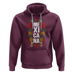 Hispanic Heritage Month Mexico Hoodie Mexicana Flowers Mexican Pride TS02 Maroon Printyourwear