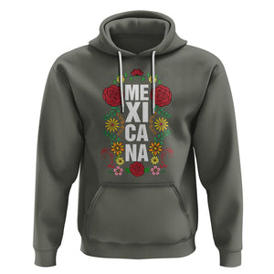 Hispanic Heritage Month Mexico Hoodie Mexicana Flowers Mexican Pride TS02 Military Green Printyourwear