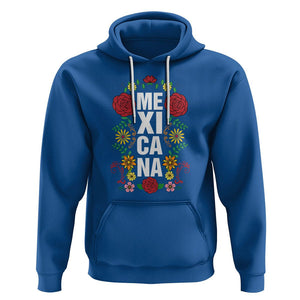 Hispanic Heritage Month Mexico Hoodie Mexicana Flowers Mexican Pride TS02 Royal Blue Printyourwear