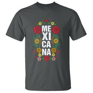 Hispanic Heritage Month Mexico T Shirt Mexicana Flowers Mexican Pride TS02 Dark Heather Printyourwear