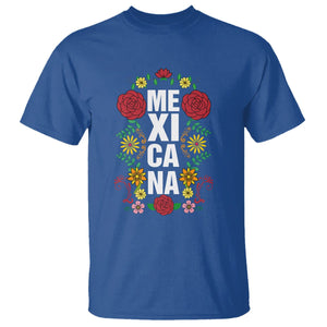 Hispanic Heritage Month Mexico T Shirt Mexicana Flowers Mexican Pride TS02 Royal Blue Printyourwear