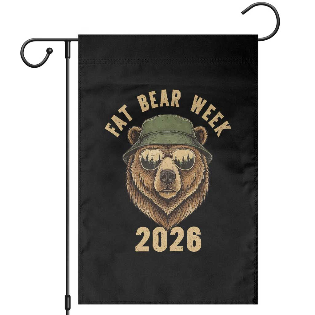 Vintage Fat Bear 2026 Outdoor Wildlife Graphic Garden Flag Cool Bear Sunglasses Nature Camping Lover
