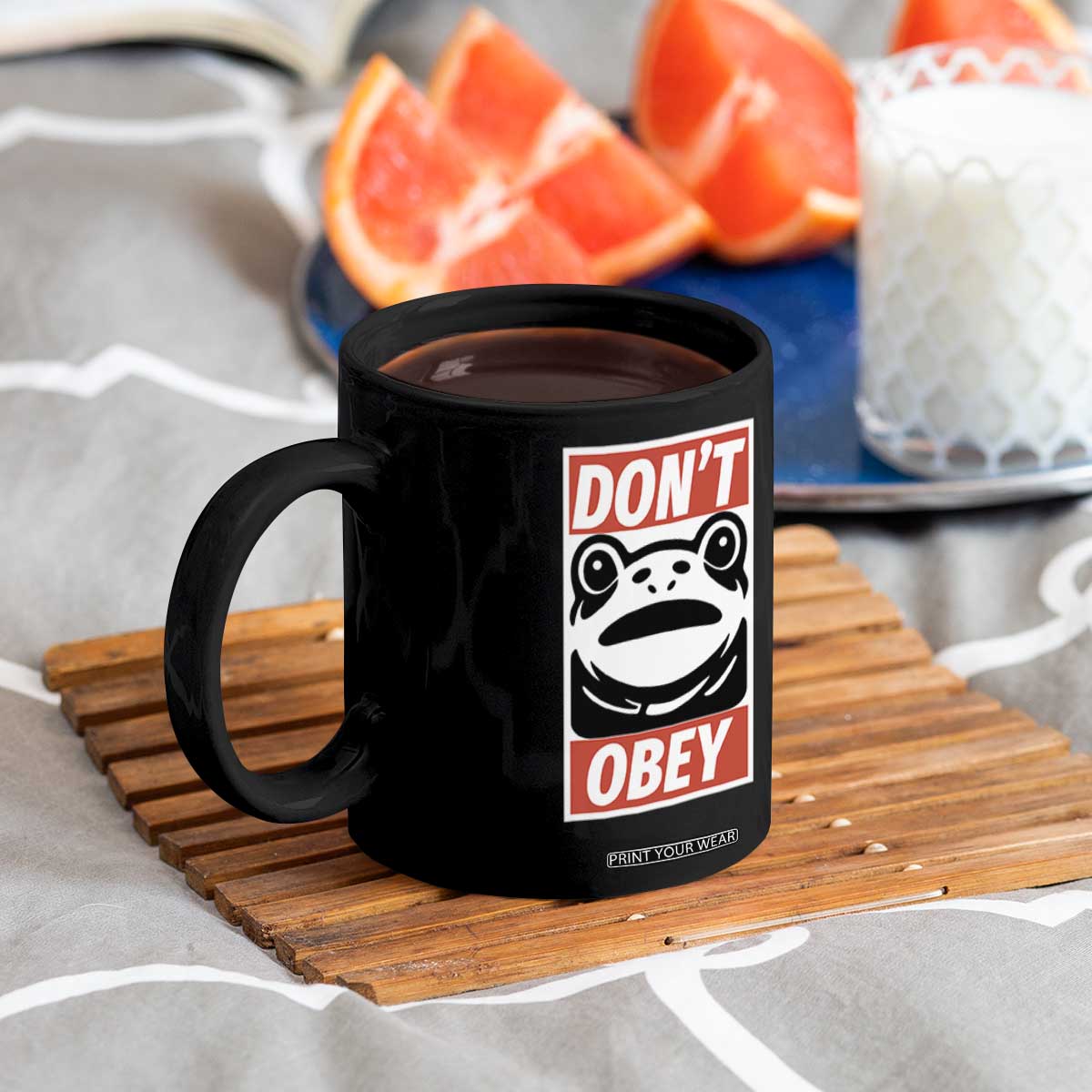 Don't Obey Portland Frog Coffee Mug Protest Parody Poster Graphic TS02 Print Your Wear