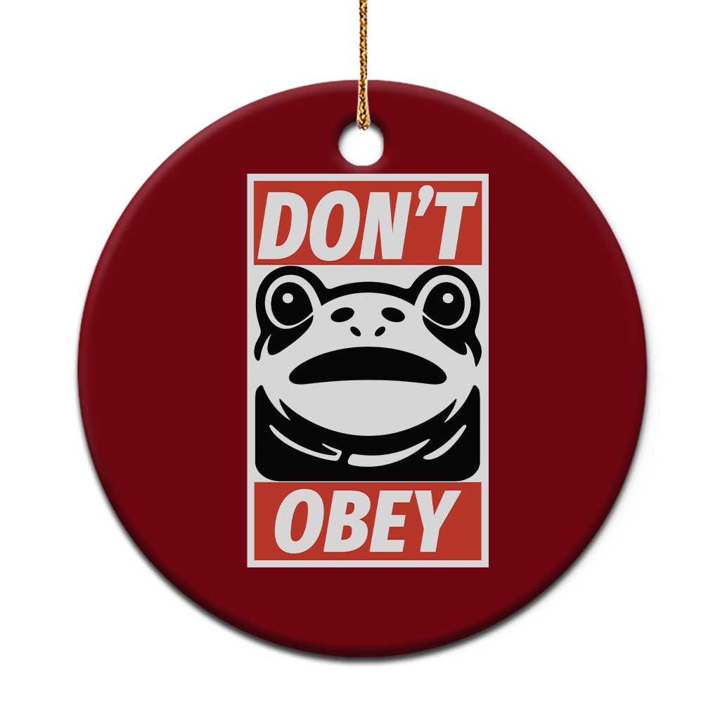 Don't Obey Portland Frog Ceramic Ornament Protest Parody Poster Graphic TS02 1pc Red Print Your Wear