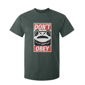 Don't Obey Portland Frog T Shirt For Kid Protest Parody Poster Graphic TS02 Dark Forest Green Print Your Wear