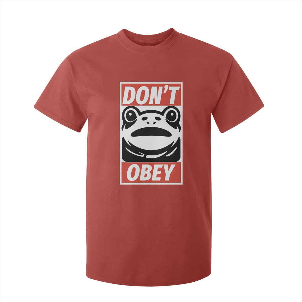 Don't Obey Portland Frog T Shirt For Kid Protest Parody Poster Graphic TS02 Red Print Your Wear